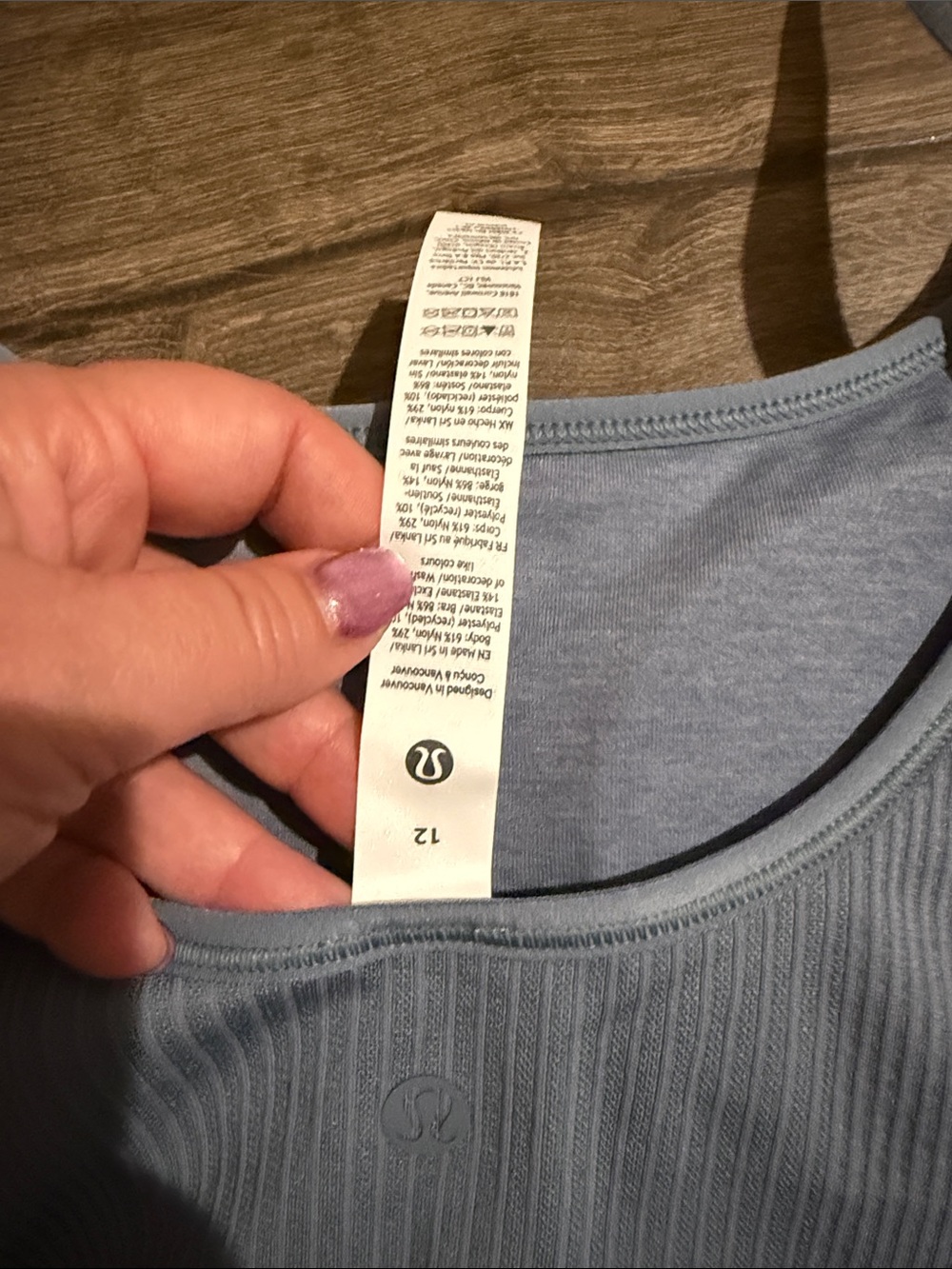 lululemon athletica Dusty Blue Ribbed Scoop Cropped Tank - Picture 4 of 5